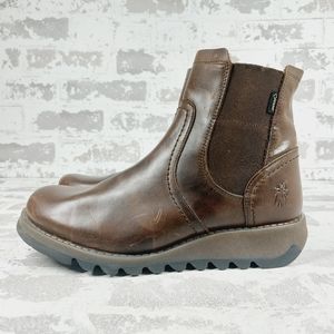New Fly London SCON058FLY Brown Leather Pull On Ankle Boots W1034